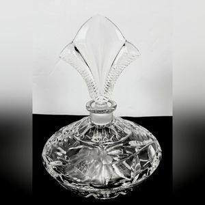 Vintage Crystal Perfume Bottle - Etched Glass